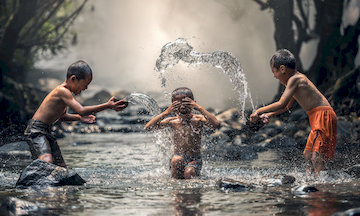 Kids Playing Water 