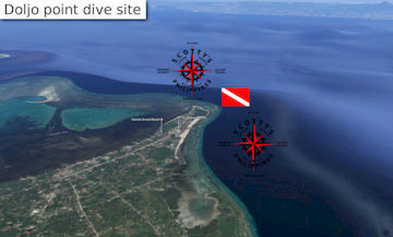 The Doljo point diving site map