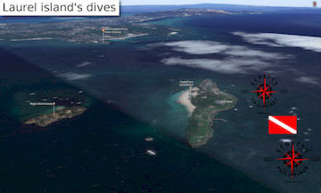 The Laurel island diving site map