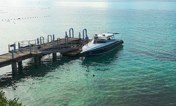 Our boat for sale docked at the shangri-la pier