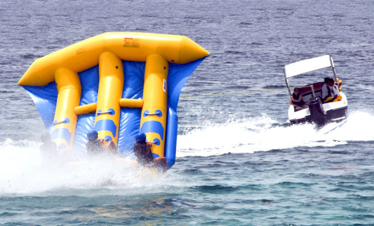 Flying Water Raft Flyfish boat ride: A Towed Inflatable Flying Water Sled